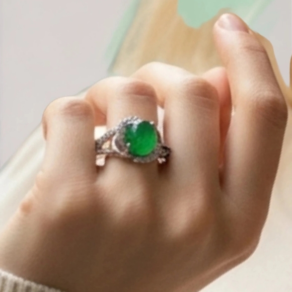 None Jewelry - Natural Cut Chrome Diopside 1.70ct In Sterling Silver Band With Appraisal 285.ca